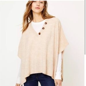 LOFT Button Neck Poncho